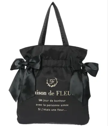 Maison de FLEUR 리본 포함 토트백 블랙