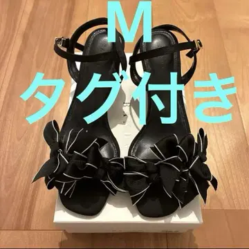 RANDA 란다 미니 리본 스트랩 샌들 M 블랙 리본 샌들
