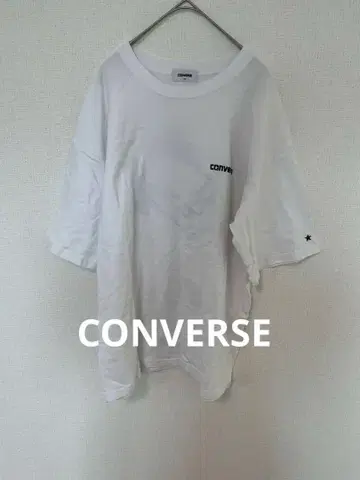 CONVERSE 컨버스 오버 사이즈 화이트 티셔츠 자수