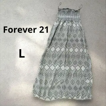 Forever 21 기하학 패턴 베어 탑 원피스 튜브탑 롱 스커트