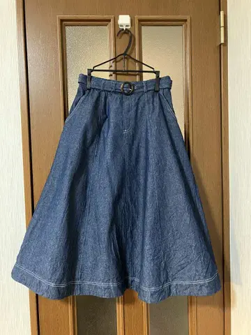 레스 빠세 데님 플레어 스커트