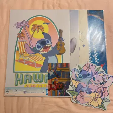 제일복권 리로 & 스티치 F상 포스터 & 엽서 세트 4종 (부채 포함)