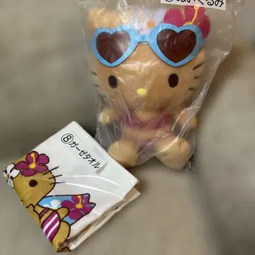 일광화상 키티 봉제 인형 및 거즈 타월