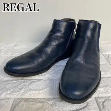 REGAL 리갈 사이드 고어 부츠 25.5 네이비 사이드 지퍼 가죽