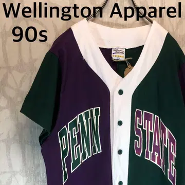 Wellington Apparel 90s 반팔 셔츠 베이스볼 셔츠 R