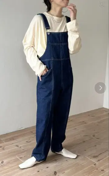 wee9s 루즈 앤 슬림 데님 살로펫