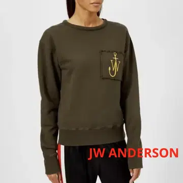 JW ANDERSON JW 앤더슨 로고 맨투맨 티셔츠 브라운
