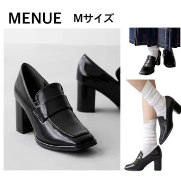 MENUE 므뉴 스퀘어토 6.5cm 힐 로퍼
