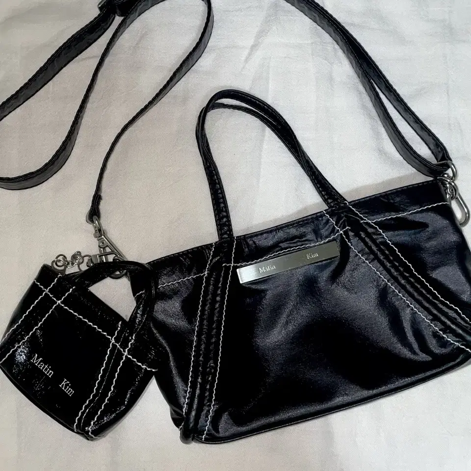 ショルダーバッグ・ポシェット Matin Kim MINI COATING TOTE BAG 5BJH1139 人気 ☆MATIN KIM☆ CARGO CROSS MINI BAG (Matin Kim
