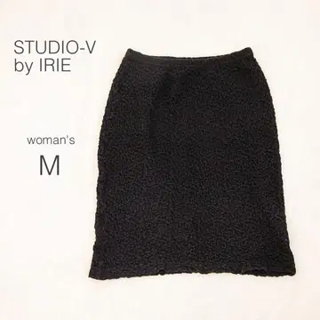스튜디오 타이트 스커트 허리 밴딩 블랙 면 100 포코포코 [M] 무지