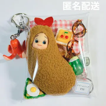 가챠 파우치 큐피 새우 플라이 레트로 찻집 반지 도시락의 내용물