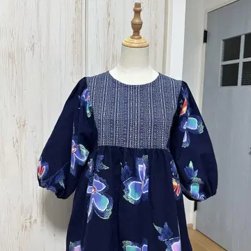 기모노 리메이크 2종류의 유카타에서 돌먼 슬리브 요크 개더 원피스(L)