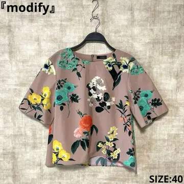 일본제 [modify] 꽃무늬 블라우스 반소매 블라우스 SIZE40