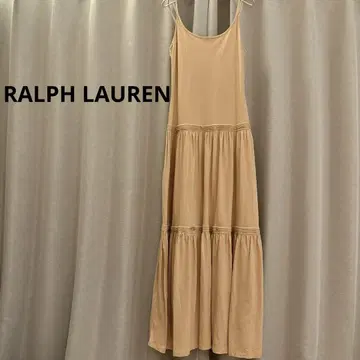RALPH LAUREN 티어드 롱 원피스 베이지