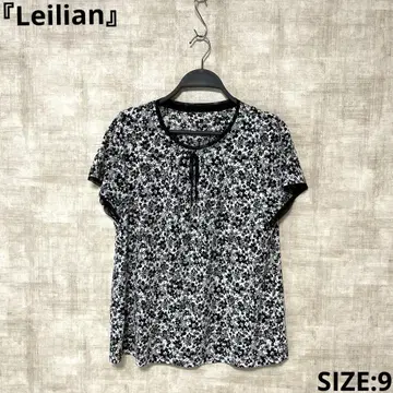 일본제 [Leilian] 꽃무늬 반팔 블라우스 SIZE9