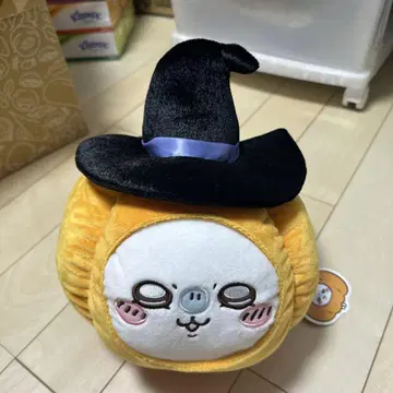 오렌지색 마녀 모자 치이카와 봉제 인형