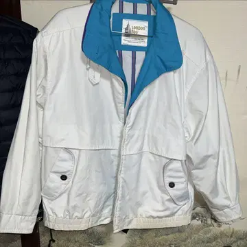 캐주얼 자켓 화이트 블루