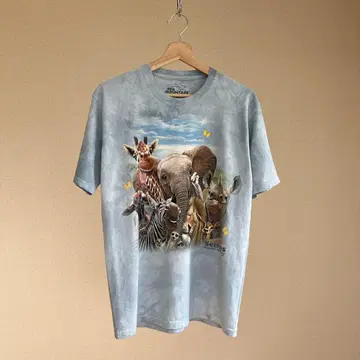 USED USA 구제 의류 애니멀 프린트 티셔츠 나비 더 마운틴 빈티지