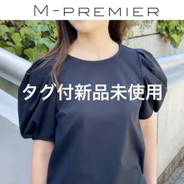 M-PREMIER 엠프리미어 분또 퍼프 슬리브 티셔츠 네이비 34