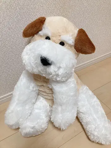 슈나우저 개 봉제 인형 베이지와 화이트