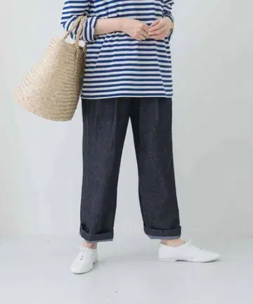 카구레 코튼 데님 이지 팬츠