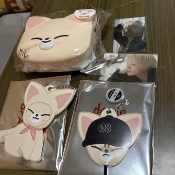 고양이 캐릭터 파우치와 포토 카드 I.N