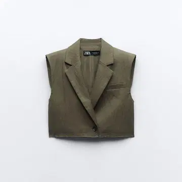 ZARA 자라 크롭 기장 베스트
