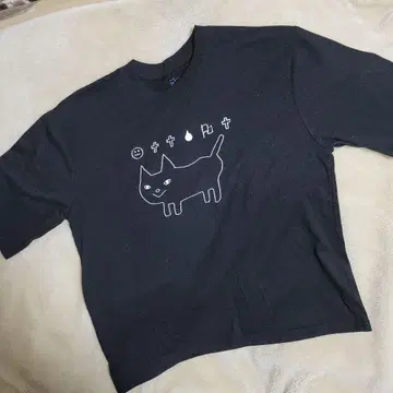 요네즈켄시 투어 티셔츠 고양이 블랙 M