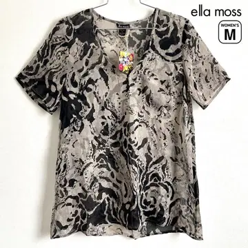 미사용 새상품 ella moss 실크 시어 탑 반팔 블라우스 티셔츠 M