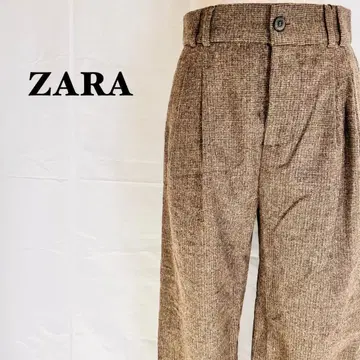 ZARA 자라 울 팬츠 슬랙스 스트레이트 사이즈 XS 브라운