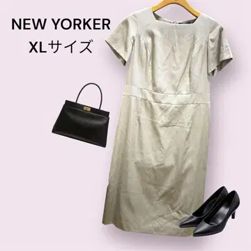 빅 사이즈 NEWYORKER 반팔 원피스 베이지 XL 13호