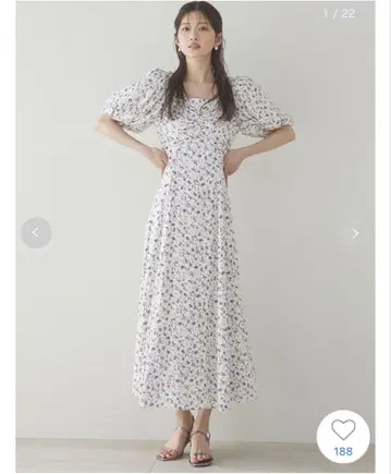 snidel 레이온 퍼프 프린트 원피스 00 사이즈