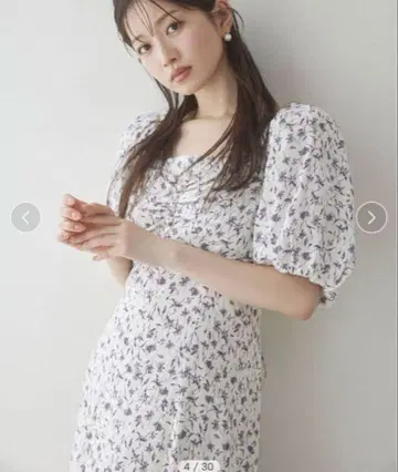 snidel 레이온 퍼프 프린트 원피스 00 사이즈