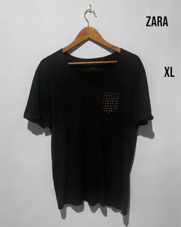 자라 XL 블랙 V넥 티셔츠