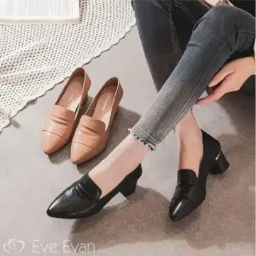 eve evan 천연 가죽 달릴 수 있는 정통 펌프스 2way