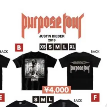BIEBER PURPOSE TOUR 티셔츠 블랙 저스틴 비버