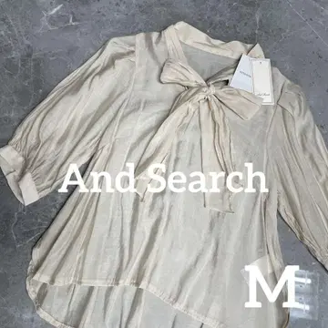 And Search 앤드 서치 블라우스 베이지 리본 보타이