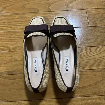 Diana 리본 포함 플랫 슈즈 22.5cm 미사용 새상품