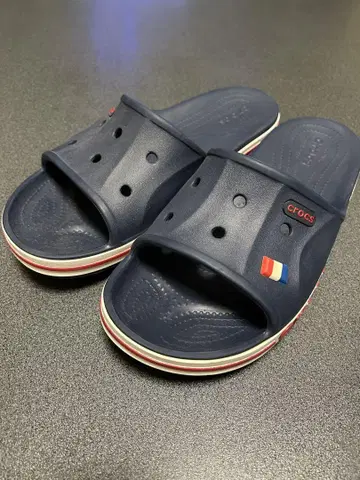 Crocs 네이비 슬라이드 샌들 미사용 새상품