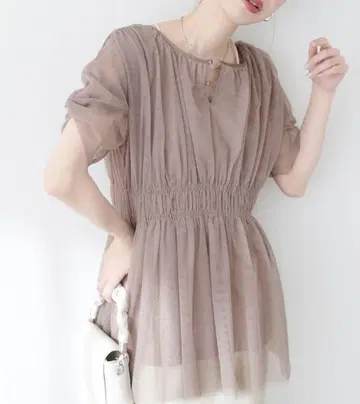 내추럴 꾸뛰르 osono 튤 튜닉 새상품 모카