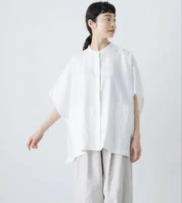 카구레 린넨 스퀘어 케이프 셔츠