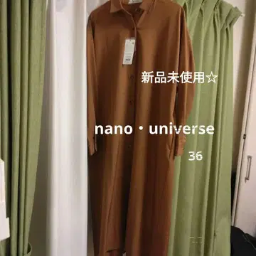 nano universe 카멜 긴팔 셔츠 원피스 36 새상품