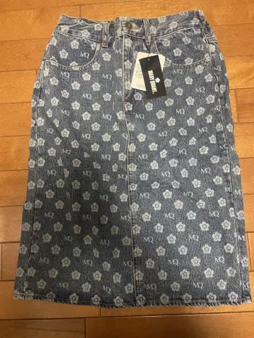 MARYQUANT 마리콴트 모노그램 데님 스커트 타이트 M