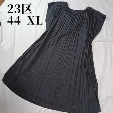 23구 플리츠 슬리브리스 원피스 XL 블랙 큰 사이즈 세탁 가능