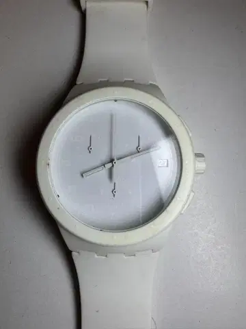 빈티지 스와치 크로노그래프 'Basic White' 작동 확인 완료