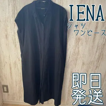 IENA 이에나 셔츠 원피스 블랙 프렌치 슬리브