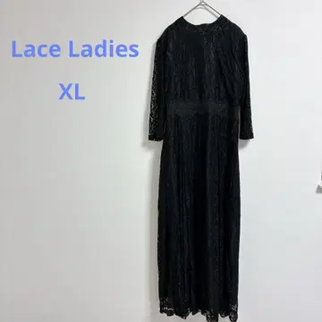 Lace Ladies 블랙 레이스 롱 원피스 XL 포멀