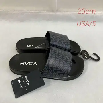 미사용 RVCA 루카 샤워 샌들 블랙 23cm