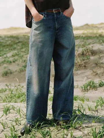 SEMI WIDE HERITAGE DENIM PANTS L 사이즈