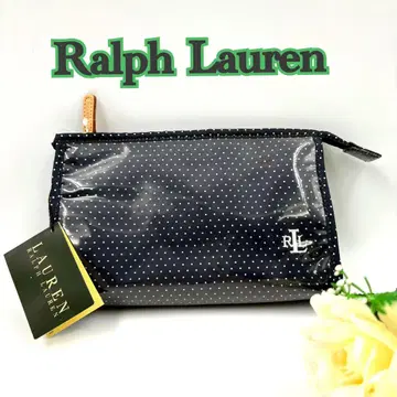 RALPH LAUREN 랄프 로렌 비닐 도트 네이비 파우치